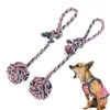 Brinquedo de Corda de Algodão Resistente a Mastigação para Cachorros, Brinquedos para Cães de Porte Pequeno e Médio, Brinquedo de Nó de Corda, Conjunto de Frisbee Suprimentos para Animais de Estimação