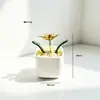 Plantas en maceta de vidrio Zibo, flores de diciembre, ramos de flores artificiales, flores de vidrio para cumpleaños, decoraciones de escritorio, adornos blancos, Día de la Madre transfronterizo