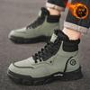 Botas Martin de caña alta con forro polar de invierno para hombre, Zapatos de trabajo retro británicos, Zapatos de algodón cálidos con suela gruesa y engrosada, Botines, Modernos
