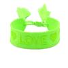 Presente de Dia dos Namorados Tamanho Ajustável Cor Fita Bordada Amor Borla Carta Charm Bracelet