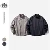 Nice3Rule Roupa de Trabalho Nova Primavera e Outono Camisa Xadrez Retrô com Gola Alta Masculina Manga Longa Xadrez Nc114
