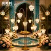 Nueva luz guía de barra de hielo de cristal galvanizado de arte de hierro de 3 cabezales para salón de bodas, escenario T, escenario y área de recepción iluminación decorativa