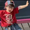 Conjunto de Niños Estilo Coreano 2026 Verano Nuevo Estampado de Mickey de Niños Manga Corta Pantalones Cortos de Mezclilla Sueltos Ropa para Niños