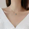 Moda Nicho Lujo Ligero Estrella Aguamarina Collar para Mujer Verano Celebridad de Internet 2022 Nuevo Moda Sensación de Diseño Cadena para Clavícula No se Puede Caer