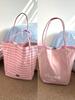 [Espessado em estoque] Bolsa de lona listrada 2024 Novo estilo coreano Ins Tote Bolsa casual Bolsa de ombro
