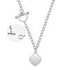 Collar de Acero Inoxidable con Corazón Brillante para Pareja, Cadena para Clavícula, Cadena Ot, Logo Láser, Nuevo Popular de Venta Cruzada Europea y Americana, Mujer