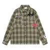 SAVAGEBASE Marca de moda americana diseño de bordado de letras otoño 2026 nueva camisa a cuadros casual para pareja
