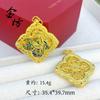 Colgante de Ciervo de Nueve Colores, Cobre Chapado en Oro con Filigrana Floral y Diseño de Goteo de Aceite, Forma Cuadrada, Mismo Estilo que las Tiendas de Oro, Cordón Trenzado, Joyería de Moda para Mujer, Estilo Ol