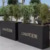 Jardineira de Ferro Forjado Retangular para Café de Rua Comercial ao Ar Livre, Grade de Divisória, Canteiro de Flores, Departamento de Vendas, Calha de Flores