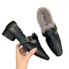 Zapatos Mary Jane de Tacón Grueso para Mujer Planos Forrados de Felpa Nuevos Otoño e Invierno 2025 Zapatos de Boca Profunda Cálidos Zapatos Peludos Zapatos Exteriores de Algodón