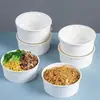 Tigela de Salada de Papel Kraft Cardboard Branco Espesso Descartável Frutas Comida Leve Para Levar Embalagem de Louça Comercial Atacado Caixa