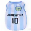26 Copa do Mundo Canina Roupa para Pet Uniforme de Futebol Malha Respirável Colete Roupas para Pet Estilo Primavera e Verão Fofo Estilo Esportivo