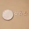Plata de ley S925, pulido, colgante de estrella de cinco puntas hueca, charm de estrella en oro rosa, accesorios para ensartar y hacer cuentas DIY