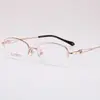 Gafas de Miopía de Medio Marco de Titanio Puro para Mujer, Negocios Ultraligeras y Elegantes, Se Pueden Equipar con Lentes para Presbicia y Astigmatismo, Monturas de Gafas Danyang