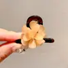 Grampo de Cabelo Mini Vermelho Retro Aveludado Outono e Inverno Feminino Laço Trançado Franja Lateral Presilha Bico de Pato Grampo de Cabelo Adorno de Cabeça