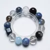 [Qiongyuan Diamante Quebrado] Pulseira de Cristal Natural Água-Marinha Cianita Feminina Mais Fácil de Combinar Pulseira de Presente Atacado