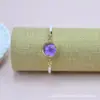 Pulsera de Flores Secas, Flor Eterna, Gipsófila, Narciso, Pulsera con Marco de Aleación Dorada, Pulsera Tejida a Mano con Flores Reales