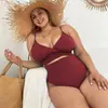 Comércio Exterior Europeu e Americano Transfronteiriço Novo maiô plus size Amazon conjunto dividido cintura alta plus size mm biquíni maiô feminino