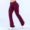 Pantalones de Yoga Sin Costuras Ajustados de Cintura Cruzada Levanta Glúteos Df Nuevo Pantalones Deportivos Casuales de Pierna Ancha de Cintura Alta Levanta Glúteos Transfronterizos Europeos y Americanos