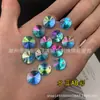Atacado 14mm Redondo Satélite Acrílico Duplo Furo Cor Diamante AB Decoração de Roupas Joias Acessórios Feitos à Mão DIY para Headwear
