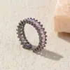 Anillo rectangular de estilo coreano con diamantes completos transfronterizo para mujer, tendencia de moda en línea, lujo ligero, chapado en oro, anillo ajustable, joyería al por mayor