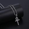 Colgante vintage de cruz de tres hojas con diseño de rosa nueva de estilo europeo y americano de Jinao, lleno de circonitas, accesorios de hip-hop para hombres y mujeres.
