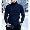 2026 Comercio Exterior Transfronterizo Otoño e Invierno Suéter Cálido de Punto para Hombre Cuello Alto Tejido de Trenza Talla Grande Suéter Base Pullover