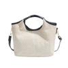 Bolsa Carteiro Trançada 2025, Bolsa Tote de Ombro Fashion e Estilosa, Bolsa de Praia para Viagem à Beira-Mar, Bolsa de Palha Casual Simples