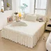 Saia de Cama de Algodão Puro Peça Única 100% Algodão 2026 Novo Estilo Acolchoada Espessada Cobertura de Cama Capa de Poeira Estilo Saia de Cama Cobertura de Bainha Feia