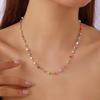 Collar transfronterizo europeo y americano para mujer, de alta gama, con temperamento dulce, mariposa de amor, vitral, collar de diamantes, cadena de clavícula.
