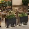 Caja de flores de acero inoxidable para exteriores combinación soporte de flores de hierro departamento de ventas valla de plantación verde partición canaleta para flores cama de flores exterior de restaurante