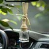 Colgante Perfume para Coche Botella Vacía, Botella de Aromaterapia Desodorante para Coche, Botella de Vidrio de Alta Transparencia con Tapa de Madera de Loto, Fabricante Mayorista de Botellas de Perfume