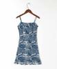Moda Feminina Europeia e Americana Nova de Verão Vestido com Estampa Floral Alça Única Costas Nuas com Babados S11374