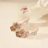Sandalias Abiertas Cómodas de Nuevo Estilo para Verano, Zapatos Cerrados, Tacones de Aguja Stiletto Apuntados Florales con Pedrería Estilo Francés para Mujer