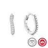 Ins vento s925 prata esterlina onda arco moissanite diamante clássico brinco uma geração de cabelo