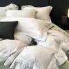 Juego de Ropa de Cama Gruesa de Algodón Puro Cepillado de Cuatro Piezas Grado Madre y Bebé de Gama Alta 100% Algodón Puro Sábana Funda de Edredón Ropa de Cama de Lujo Ligero 4