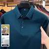 Camiseta de Manga Larga con Solapa de Lana y Seda para Hombre 2026 Otoño Nuevo Color Sólido Camisa Polo Casual de Negocios para Hombre de Mediana Edad