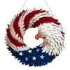 Novo produto transfronteiriço: Decoração Suspensa Circular com Águia e Guirlanda para o Dia da Independência Americana, Decoração Circular de EVA para Arranjo de Feriado e Pendurar na Porta