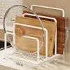 Estante de Almacenamiento para Cocina para Tablas de Cortar, Tapas de Ollas y Cuchillos, Organizador Multifuncional Integrado para Encimera y Estante de Almacenamiento