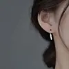 Brincos e tarraxas de pena da moda banhados a prata para mulheres, estilo coreano, elegantes, modernos, design de nicho, direto do fabricante