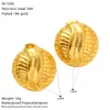Brincos de Pino Redondos Transfronteiriços de Aço Inoxidável Banhados a Ouro 18K para Mulheres, Estilo Europeu e Americano, Versátil de Alta Qualidade, Brincos Dongguan em Estoque Atacado