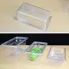 PC Acrílico Transparente Peças Bacia Frutas Pesca Caixa Conservação Frescor Pó de Gelo Ingredientes Bacia Malatang Caixa Retangular Fração