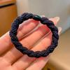 Cuatro Estaciones Alta Elasticidad Goma Tendón Audaz y Duradera Hecho a Mano Giro Anillo para el Cabello de Mujer Sin Daño al Cabello Cubierta de Cuero Cuerda para Atar Cola de Caballo Alta