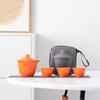Creativo juego de tazas para invitados con bolsa portátil boutique de alta gama para regalo juego de té viaje lujo ligero tres tazas rápido exterior una olla rápido invitado