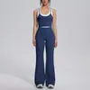 Nuevo conjunto de yoga a colorblock transfronterizo con tacto nude, casual y versátil, acanalado, de cintura alta, para ejercicio al aire libre, conjunto de seis piezas