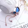 Estilo Coreano Moda Outono e Inverno Corrente de Lã de Cristal Feminina Elegante Simples Franja Longa Pingente Colar Acessórios de Pingente para Roupas