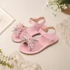 Sandalias Casuales con Pedrería para Niñas Verano Playa Zapatos de Princesa Suela Suave Antideslizante Velcro Sandalias Abiertas