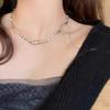 Deseo Puro Spice Girl ~ Collar Irregular de Papel de Estaño para Mujer Otoño e Invierno Accesorios con Sentido del Diseño Nicho Estilo Dulce Cool Frío Cadena Clavícula