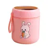 Taza térmica infantil de acero inoxidable 304 con cuchara, gran capacidad, asa portátil, adecuada para uso en exteriores, ideal para el desayuno de avena de las niñas