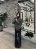 Jeans workwear de design retrô americano de nicho para homens e mulheres, novo estilo outono, calça reta solta e versátil para rua